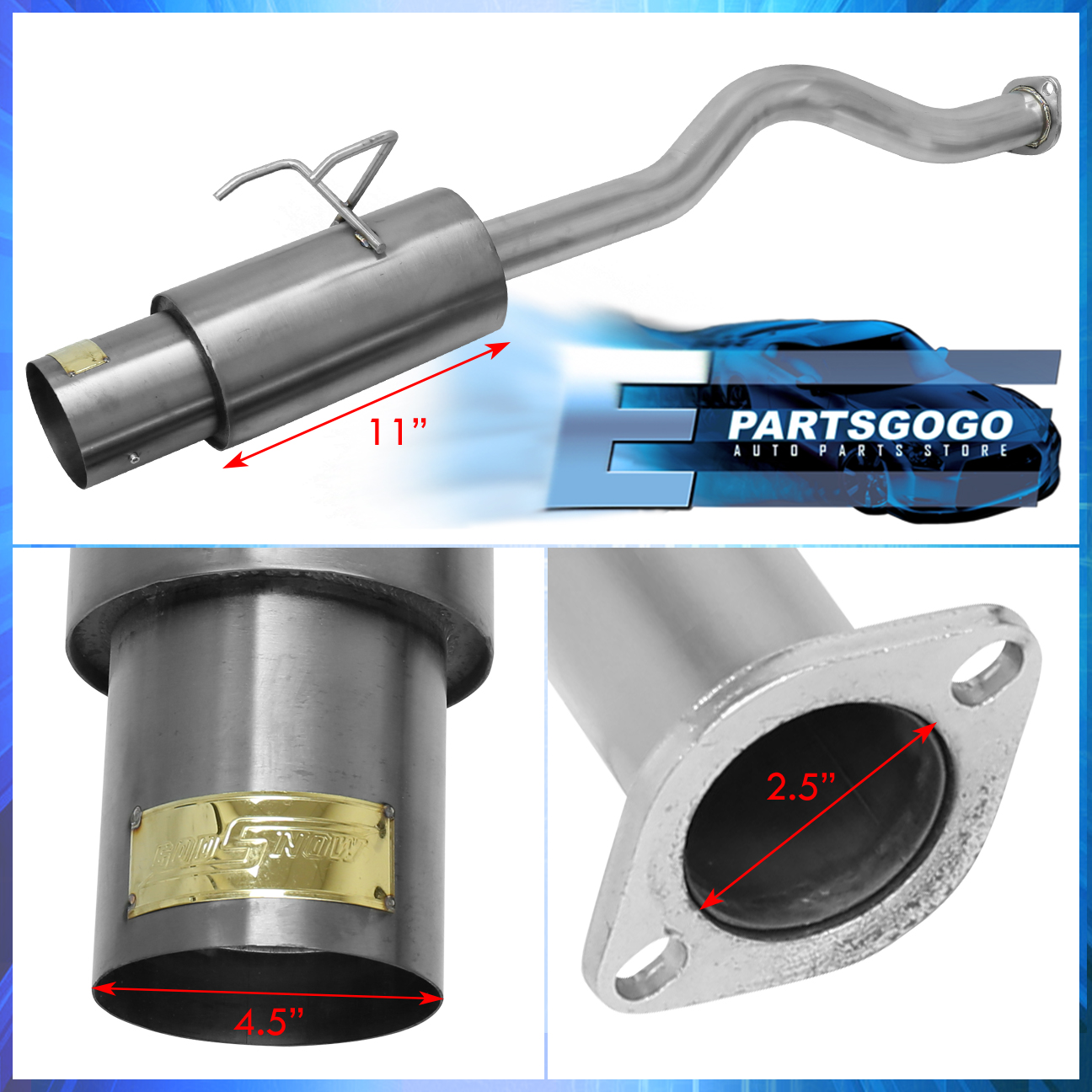 For 94-01 Acura Integra GSR SS Catback Exhaust 4.5