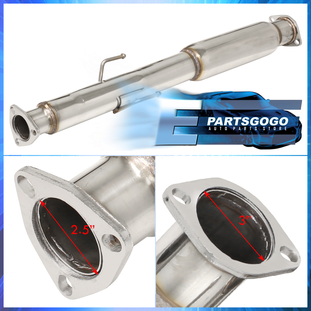 For 90-93 Honda Accord CB7 CB9 Stainless 3