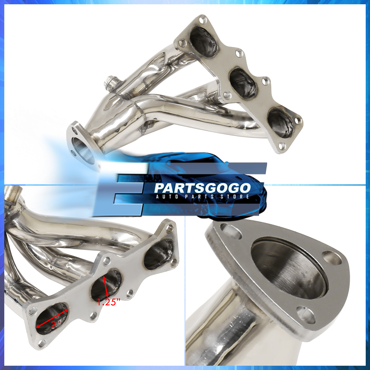 For 93-97 Probe / Mazda MX6 6-2-1 Stainless Steel Exhaust Header