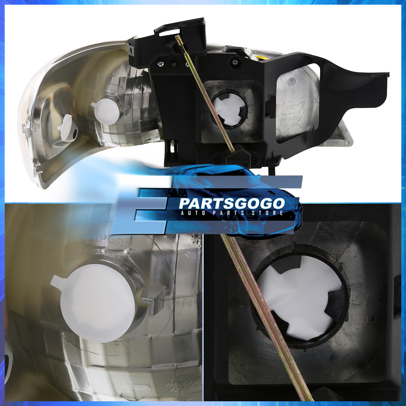 thumbnail interactive-video image 1 of Black Housing Headlights + Amber Corner Lamps For 1997-2005 Chevy Venture - Set Of 2 1 of 3