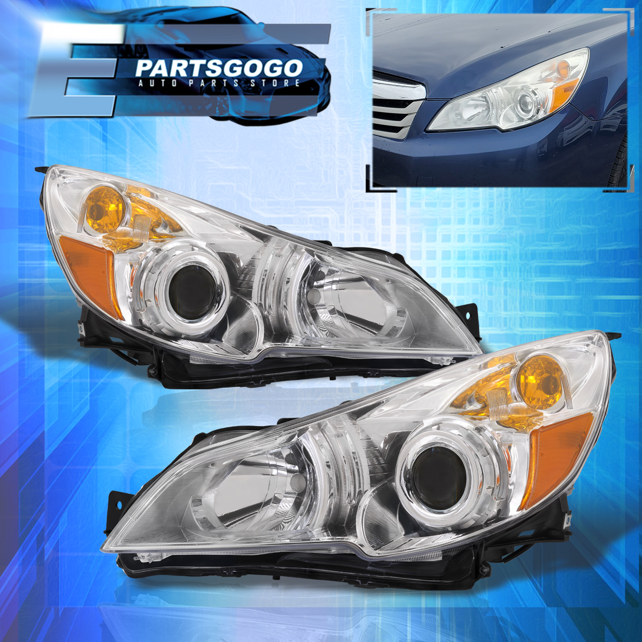 For 2005 Subaru Outback Legacy Head Lights Lamps Driver & Passenger Side LH RH E - Foto 7