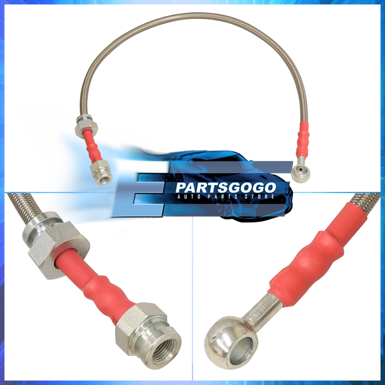 Red Stainless Steel Braided Brake Line Kit For 1991-1994 Nissan Sentra B13 & NX2000 - Front & Rear