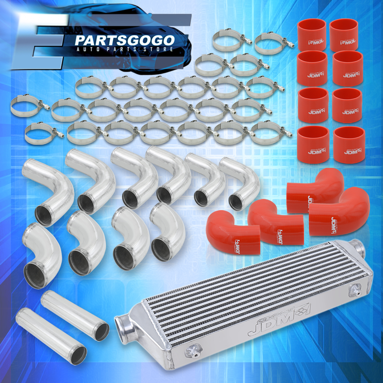 Universal Intercooler Pipe 12PCS 2.5' +Full Black - Intercooler Piping Kits, Pipe