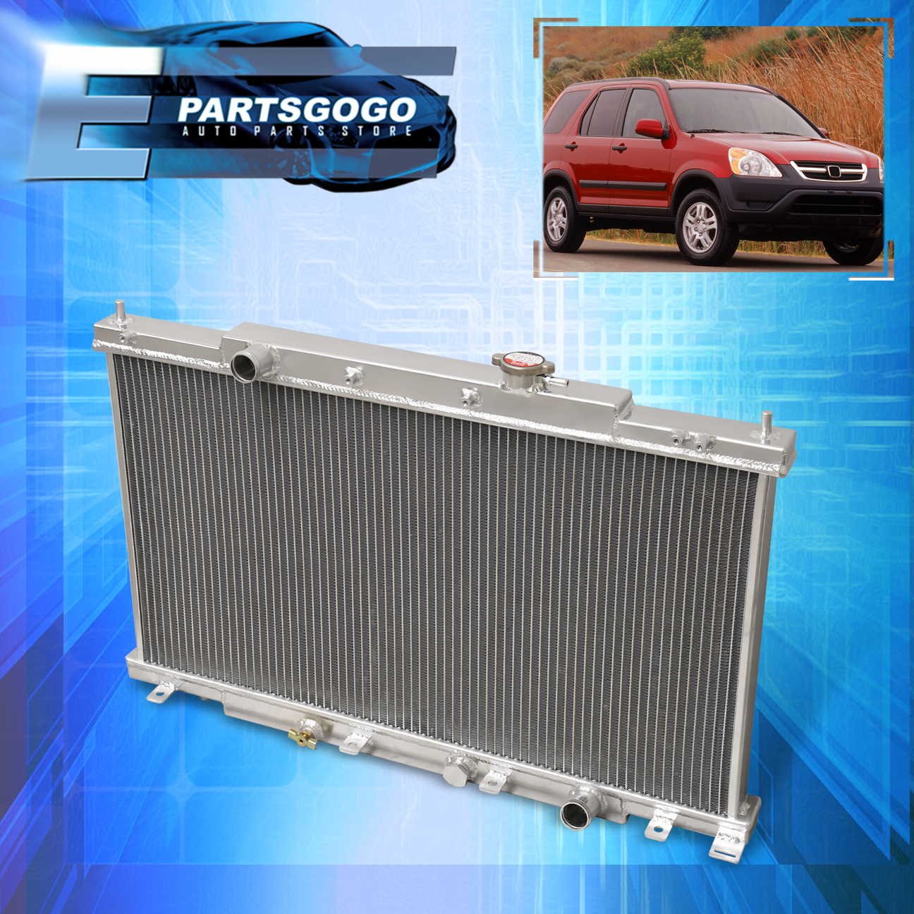 Speed Daddy Aluminum Racing Radiator For 2007-2009 Honda CR-V CRV – OE Style 1-Row - View #2