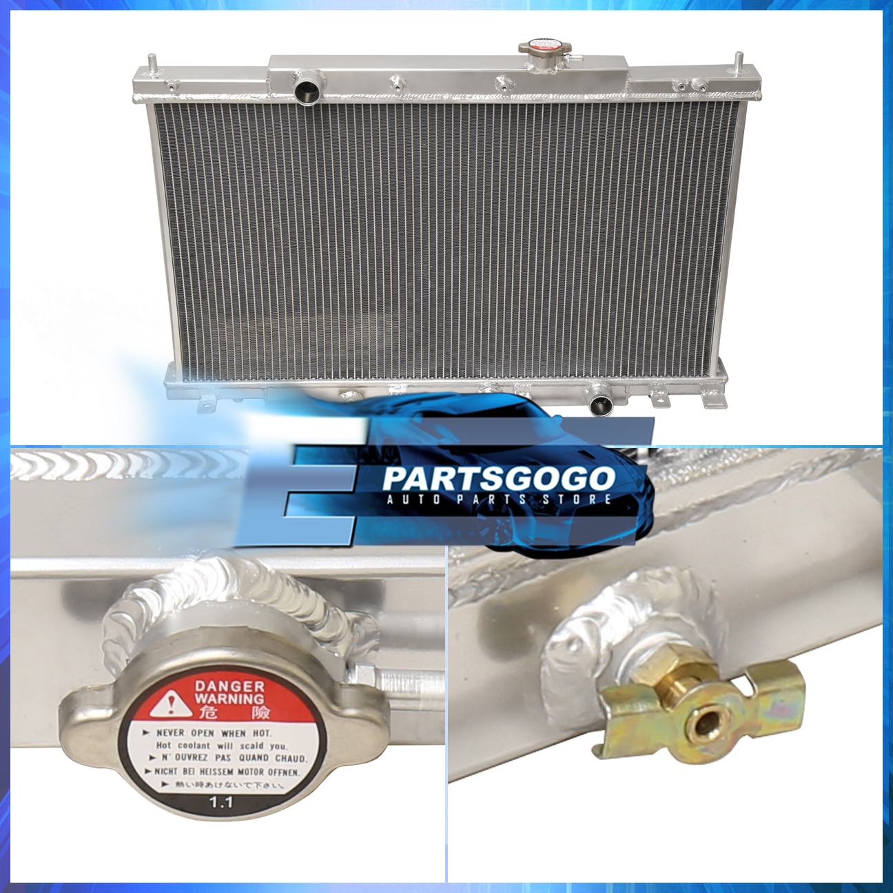 Radiador De Aluminio Para Honda CR-V 2002-2006 Y Element 2003-2006 2.4L – 1 Fila, Incluye Enfriador De Aceite